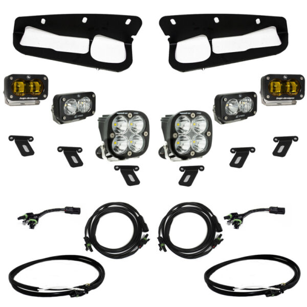 Baja Designs 21-22 Ford Bronco w/Steel Bumper S2 SAE Pro Fog Pocket Light Kit w/Upfitter - Amber - Image 2