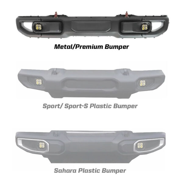 Baja Designs 2018+ Wrangler JL Rubicon Squadron-R Fog Light Pocket Kit - Amber - Image 3